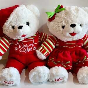 2017 CHRISTMAS Snowflake TEDDY BEAR Set of 2 plush 22”